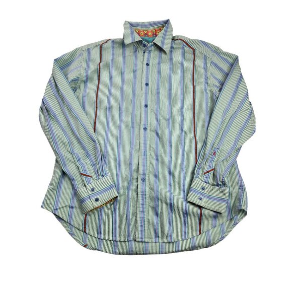 Robert Graham Mens 2XL 2TG Textured Button Front Flip Cuff Shirt - Picture 1 of 5